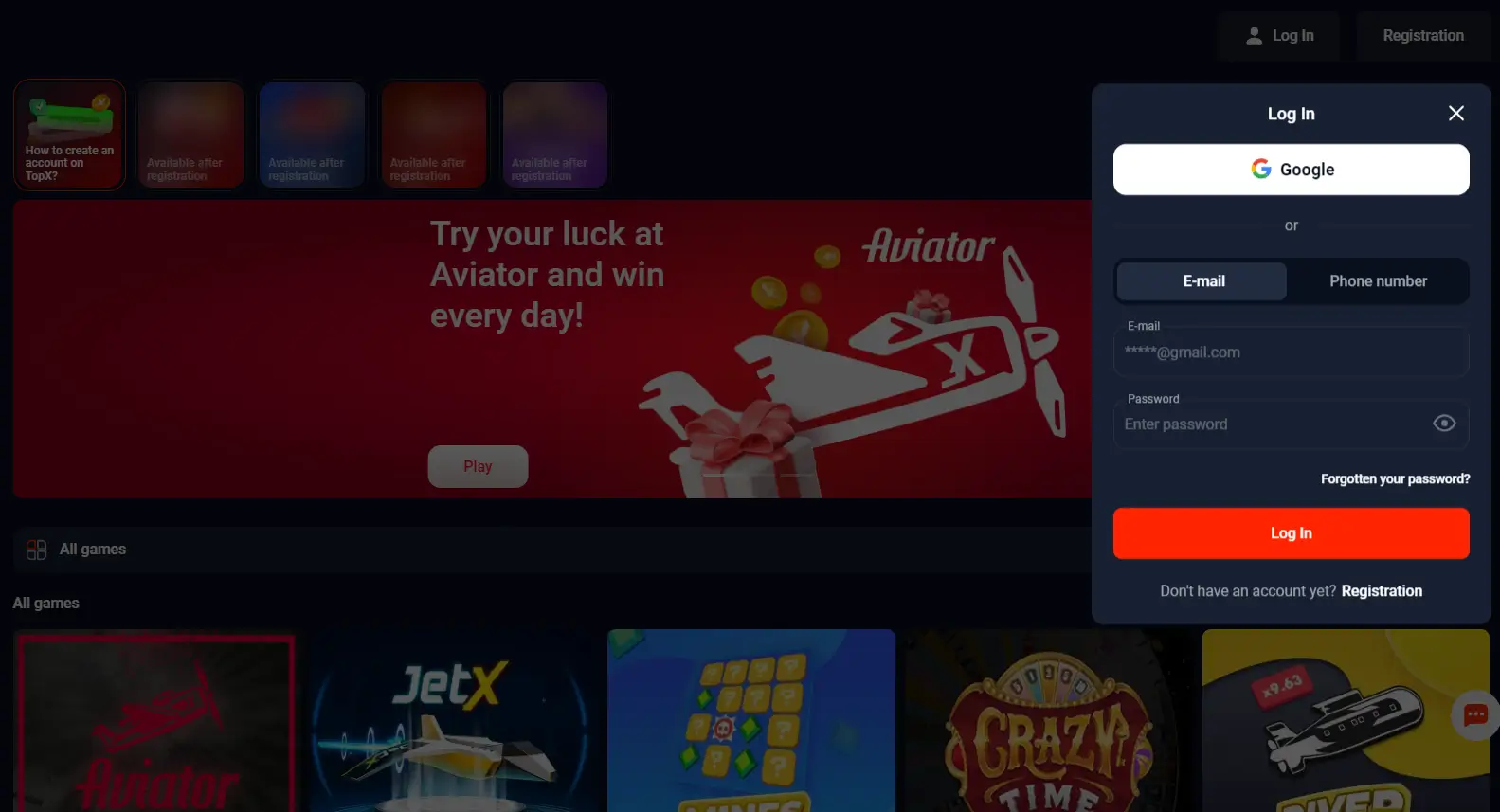 Log in to Your Account to Start Playing at TopX Casino